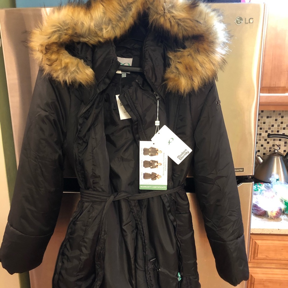 3 IN 1 BELTED MATERNITY PUFFER COAT